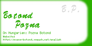 botond pozna business card